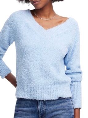 Madewell Soft Blue V-Neck Sweater